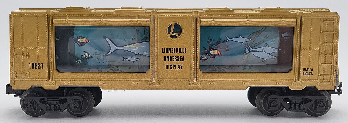 Lionel 6-16681 O Gauge Gold Animated Shark Aquarium Car VG