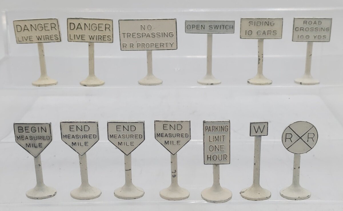 Cast Metal White Railroad Signs [13] EX