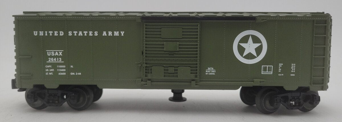 Lionel 6-26776 O Gauge US Army Operating Boxcar #26413 EX