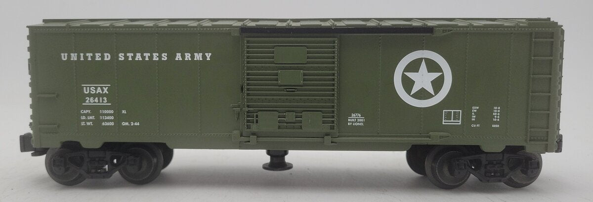 Lionel 6-26776 O Gauge US Army Operating Boxcar #26413 EX