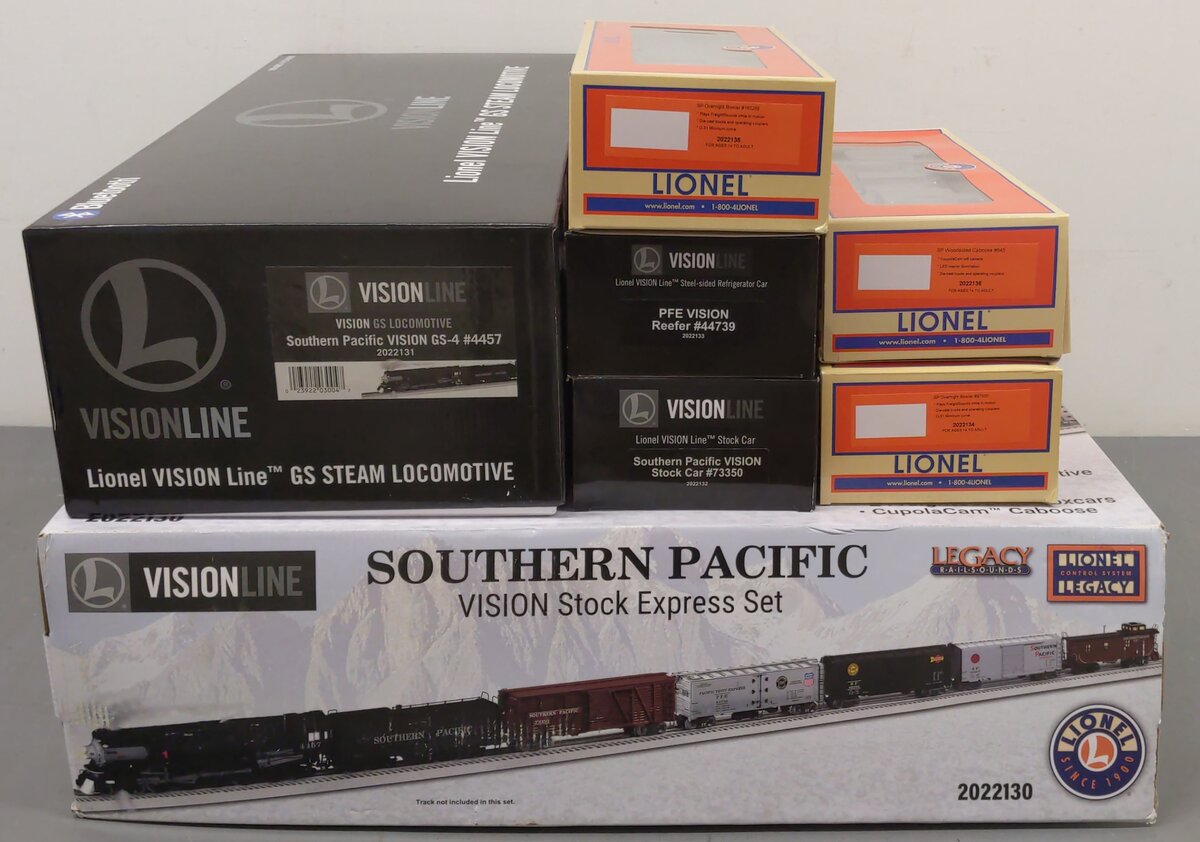 Lionel 2022130 O VISIONLINE Southern Pacific Express Stock Cars (Set of 7) EX/Box