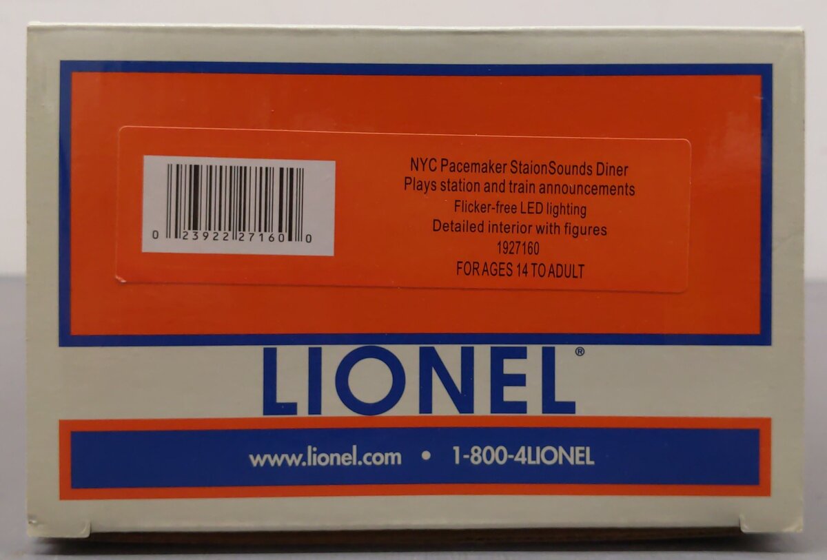 Lionel 1927160 O New York Central Pacemaker Stationsounds Diner EX/Box
