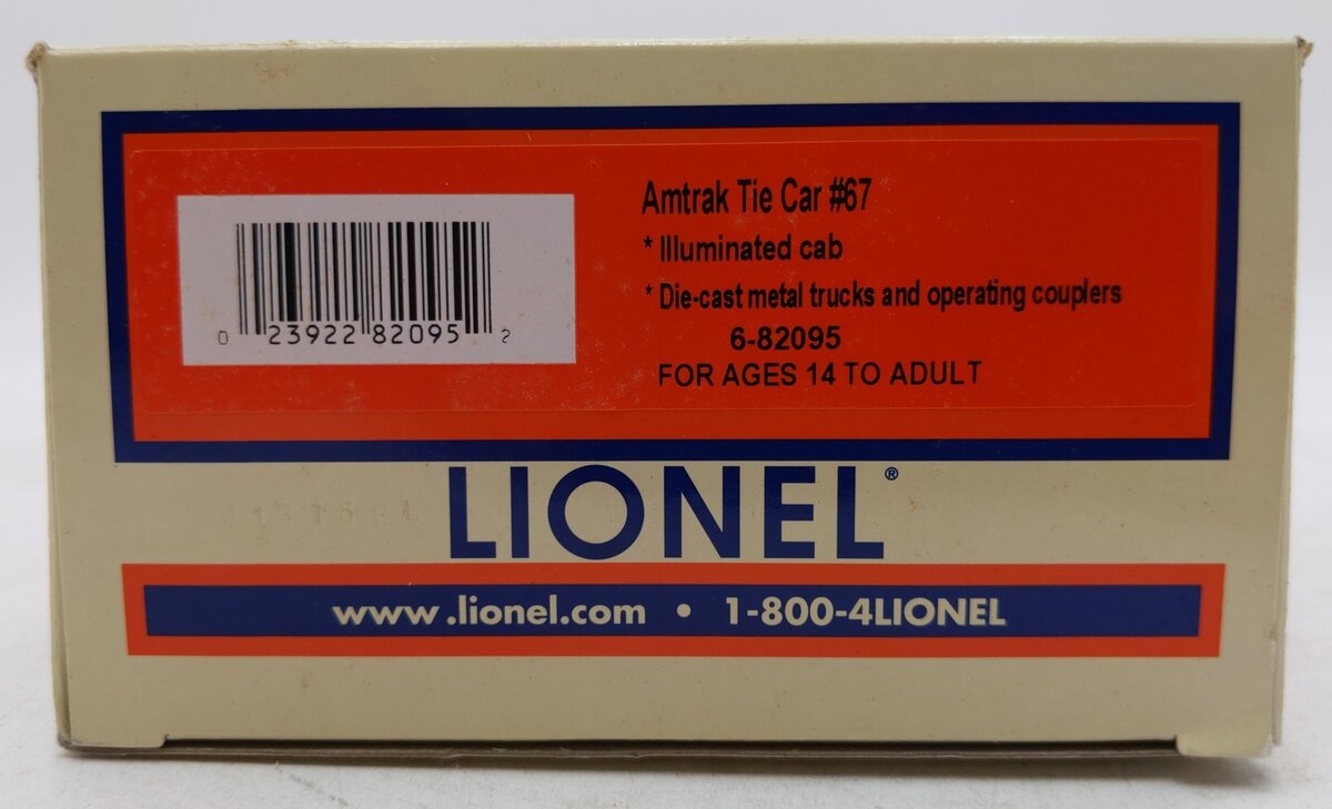 Lionel 6-82095 O Amtrak Tie Work Car #67 LN/Box