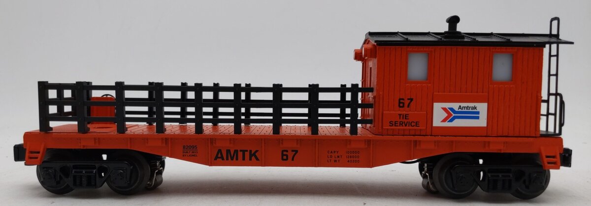 Lionel 6-82095 O Amtrak Tie Work Car #67 LN/Box