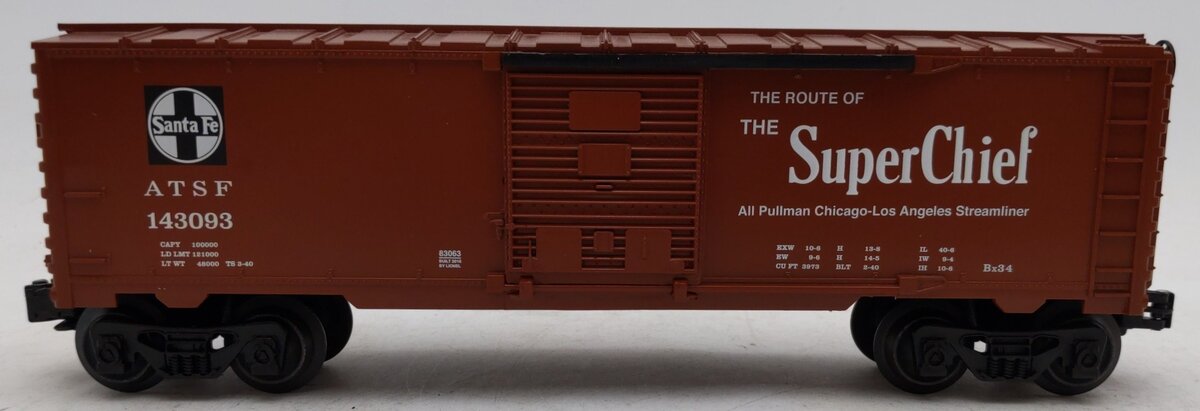Lionel 6-83063 O Santa Fe Super Chief Boxcar #143093 EX/Box
