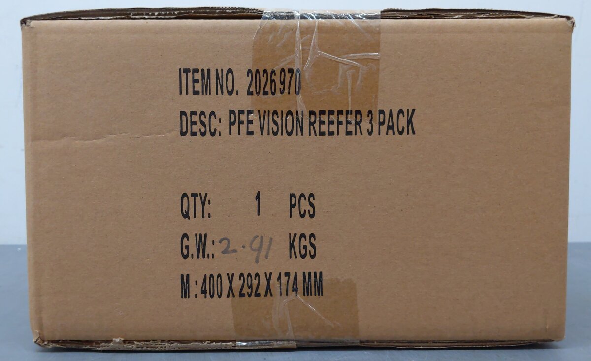 Lionel 2026970 O VISIONLINE Pacific Fruit Express Reefer Cars (Pack of 3) MT/Box