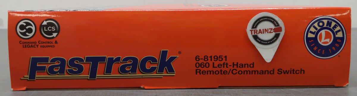 Lionel 6-81951 O O60 FastRack Remote Left Hand Switch Turnout EX/Box