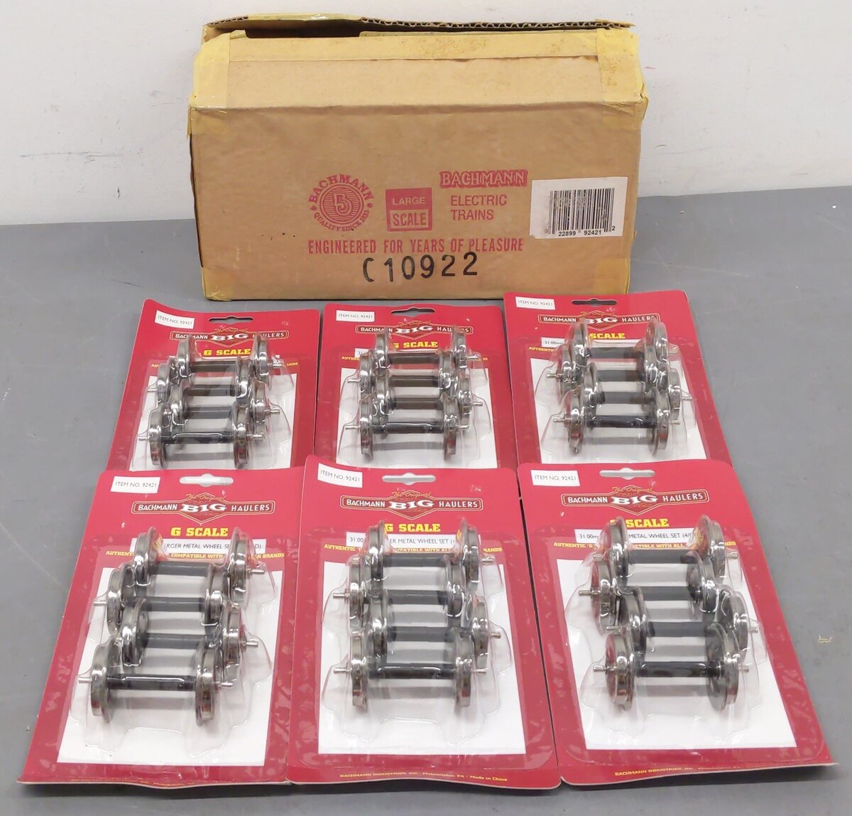 Bachmann 92421 G Scale 31.00 mm Large Metal Wheel Sets (Box Of 6) NIB