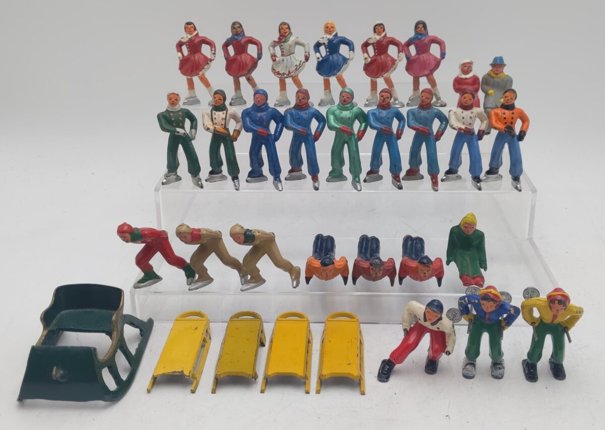Barclay Sledding, Skiing & Skating Lead Figures [27] VG