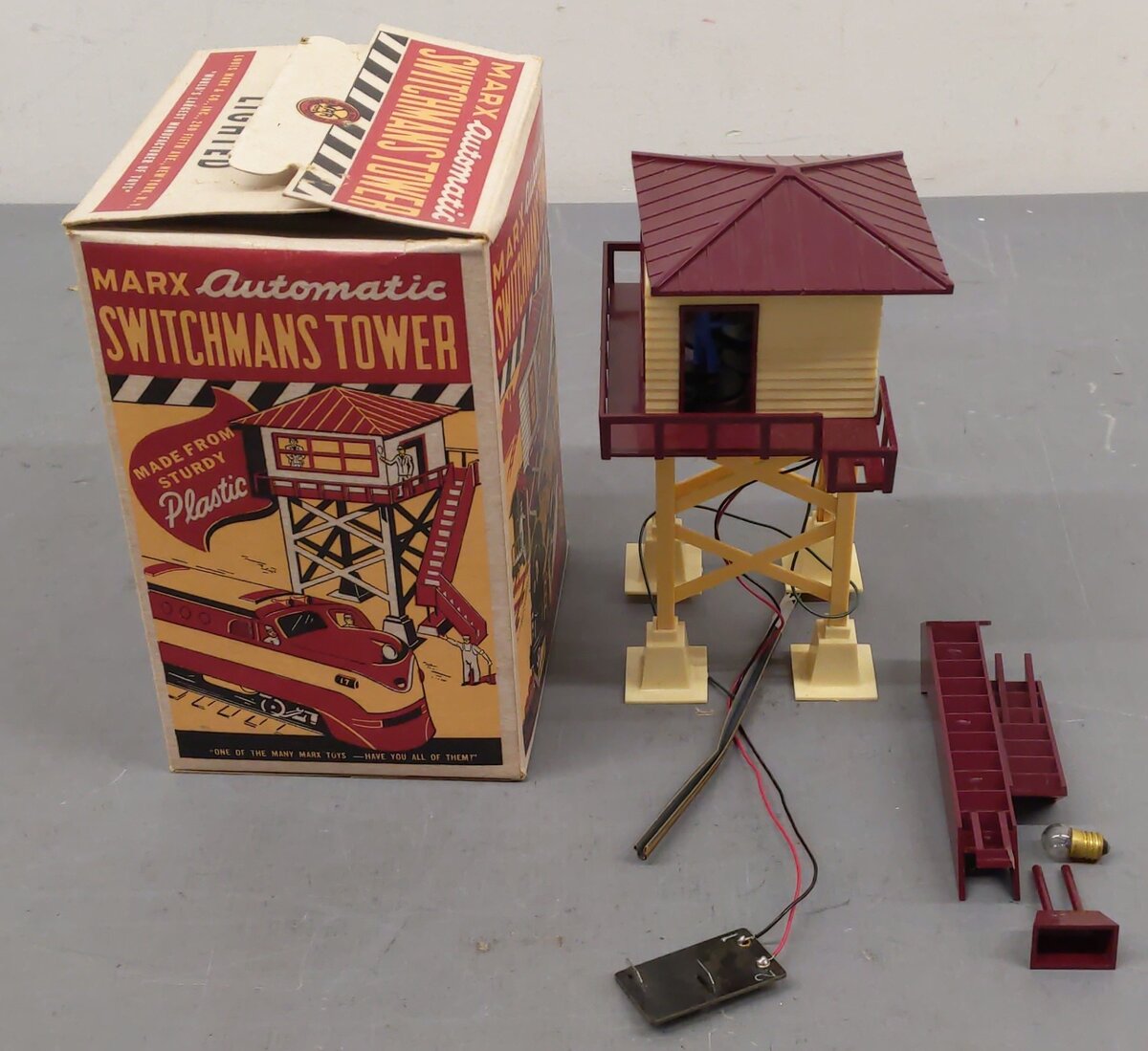 Marx 2940 Vintage O Lighted Switchman‘s Tower VG/Box