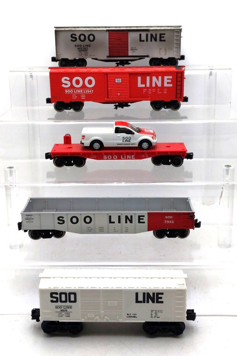 Lionel & Menards O Gauge Assorted SOO Line Freight Cars [5] EX