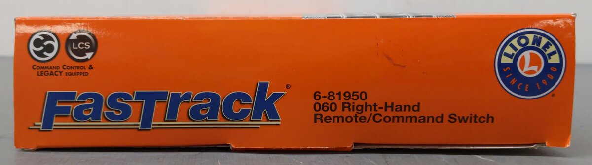 Lionel 6-81950 O O60 FasTrack Remote Right Hand Remote Command Switch Turnout EX/Box