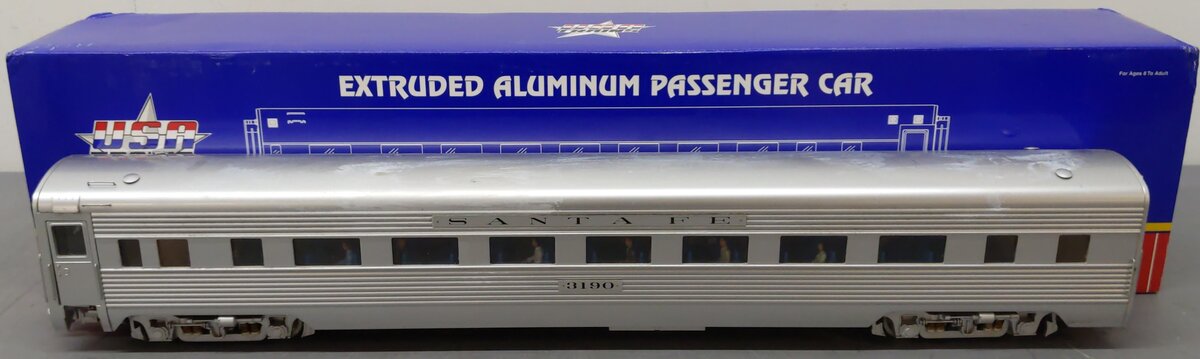 USA Trains R31002-2 G Santa Fe Aluminum Coach Car 4 #3190 VG/Box
