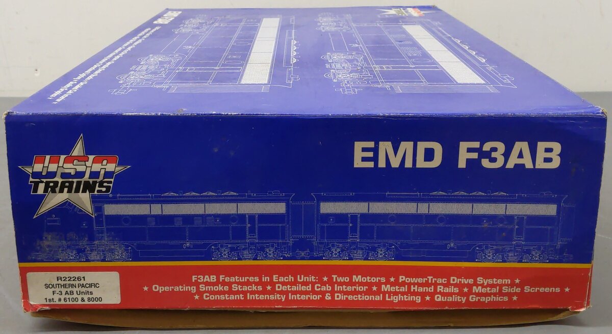 USA Trains R22261 G Scale Southern Pacific F-3 AB Diesel Units #6100/8000/Box