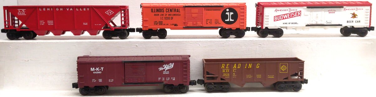 Lionel & K-Line Assorted O Freight Cars: 9850, 9015, 9200, 6436, 64260 [5] VG