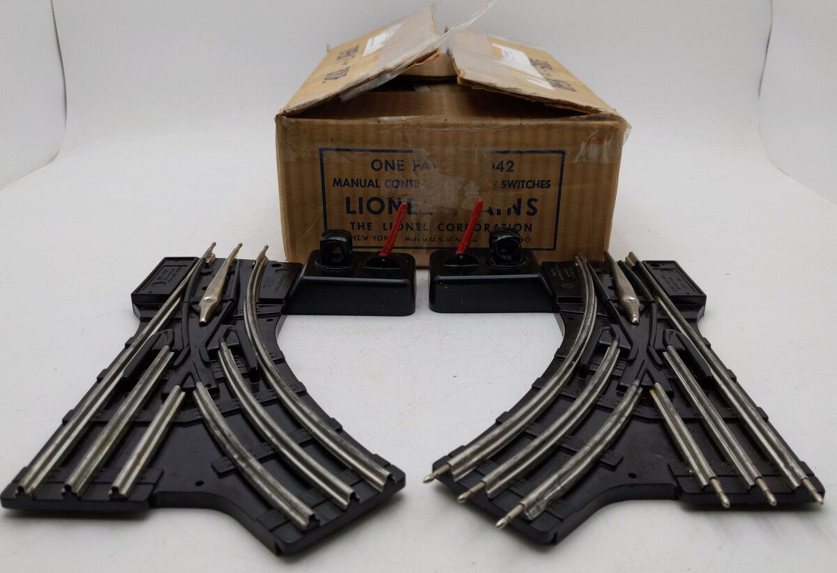 Lionel 042 O Gauge LH/RH Postwar Manual Control Switches EX/Box