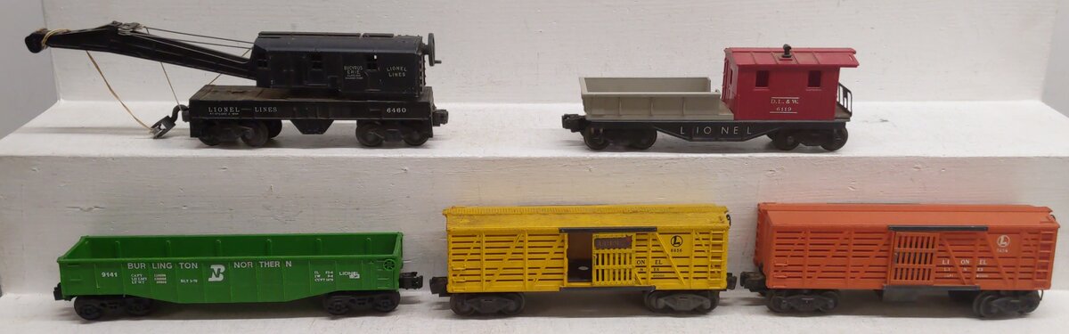 Lionel O Gauge Vintage Freight Cars #3656,6460,9141,6119,6656 [5] VG