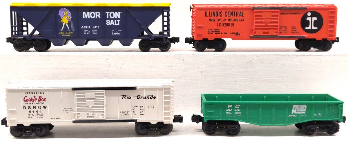 Lionel Assorted O Gauge Freight Cars: 9200, 6464, 9114, 9033 [4] VG