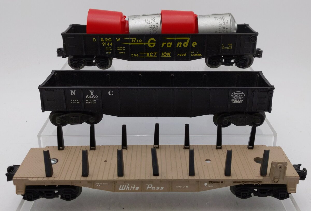 Lionel O Gauge Assorted Freight Cars: 6-9144, 6462 & 5678 [3] EX