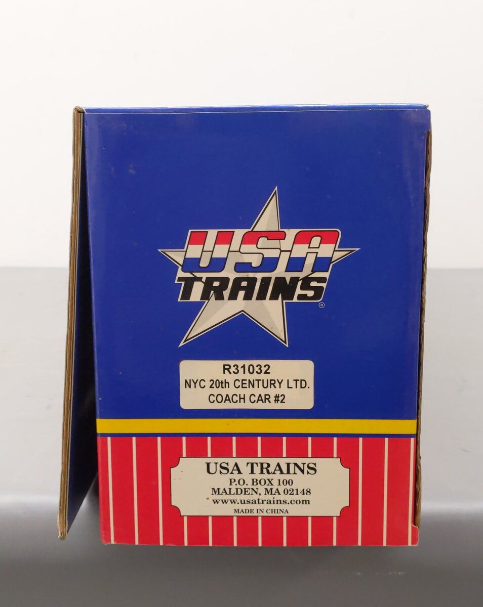 USA Trains R31032 G NYC 20th Century Limitd Corrugated Aluminum Coach Lighted VG/Box