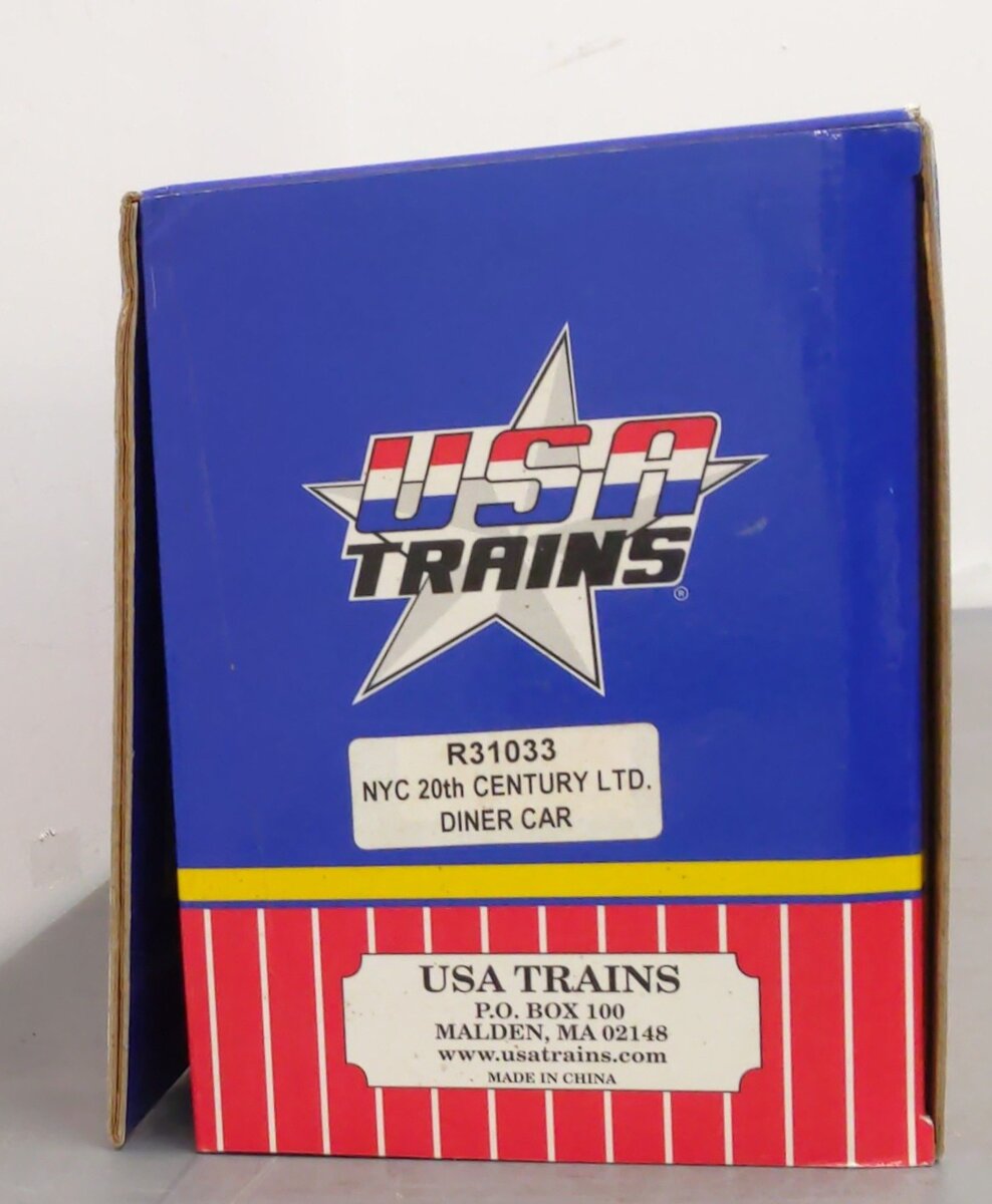 USA Trains R31033 G NYC 20th Century Limited Diner Lighted #2 - Metal Wheels VG/Box