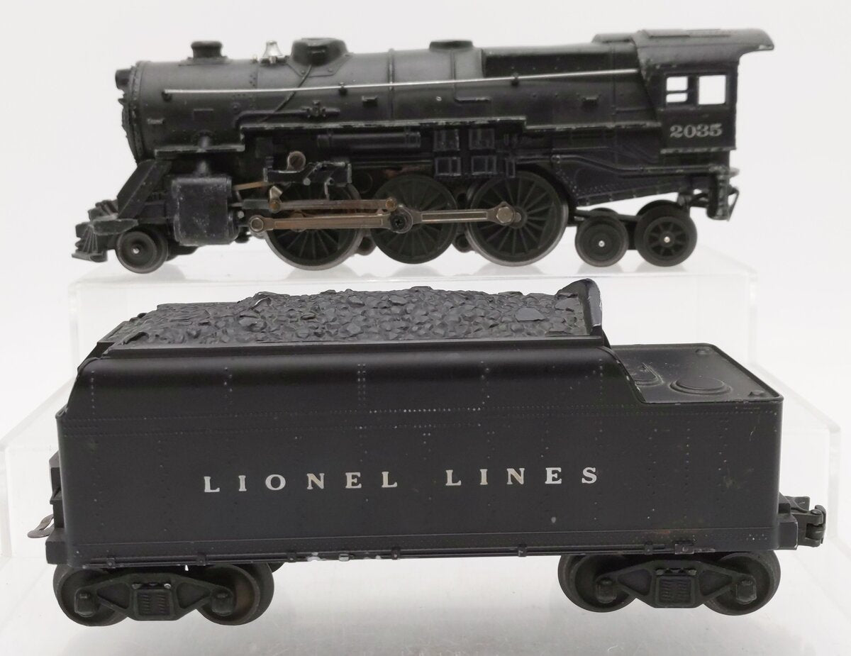 Lionel 2035 Vintage O 2-6-4 Die-Cast Postwar Steam Locomotive with 6466W Tender EX