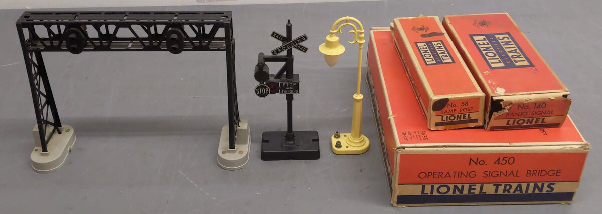 Lionel O Gauge Vintage Accessories; 450, 140, 58 [3] VG/Box