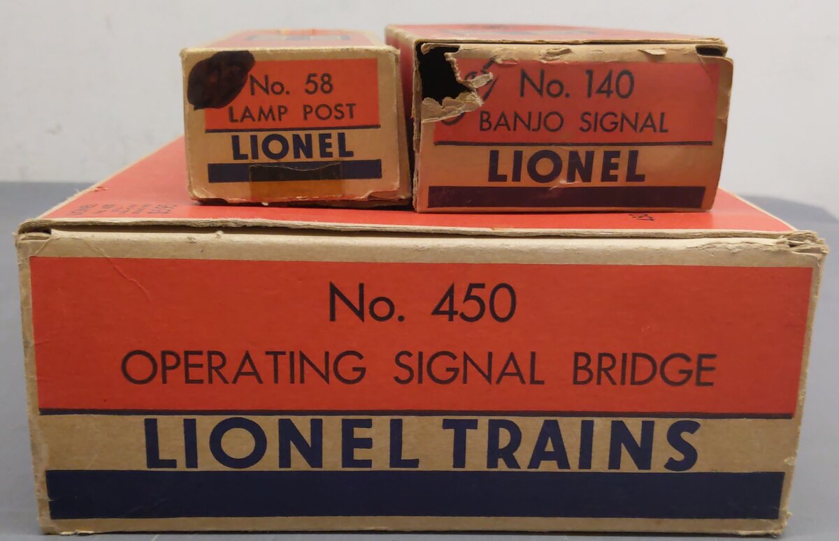 Lionel O Gauge Vintage Accessories; 450, 140, 58 [3] VG/Box