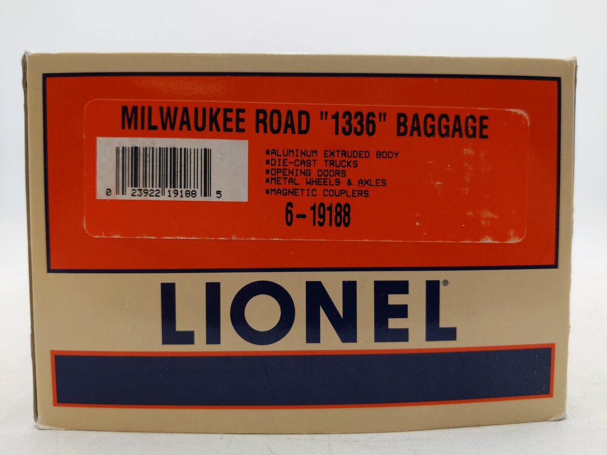 Lionel 6-19188 O Gauge Milwaukee Road Aluminum Baggage Car #1336 LN/Box