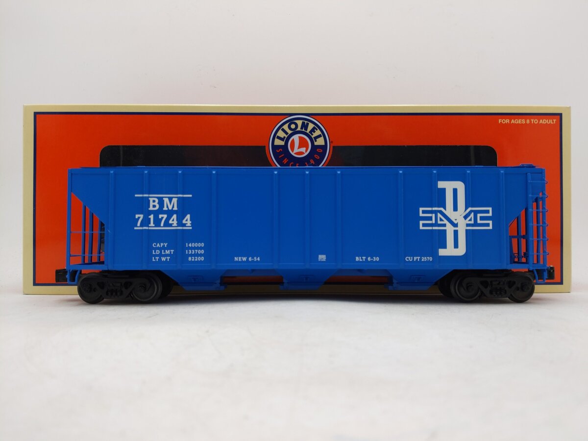 Lionel 6-52324 O Gauge TCA Boston & Maine 3-Bay PS-2 Hopper #71744 EX/Box