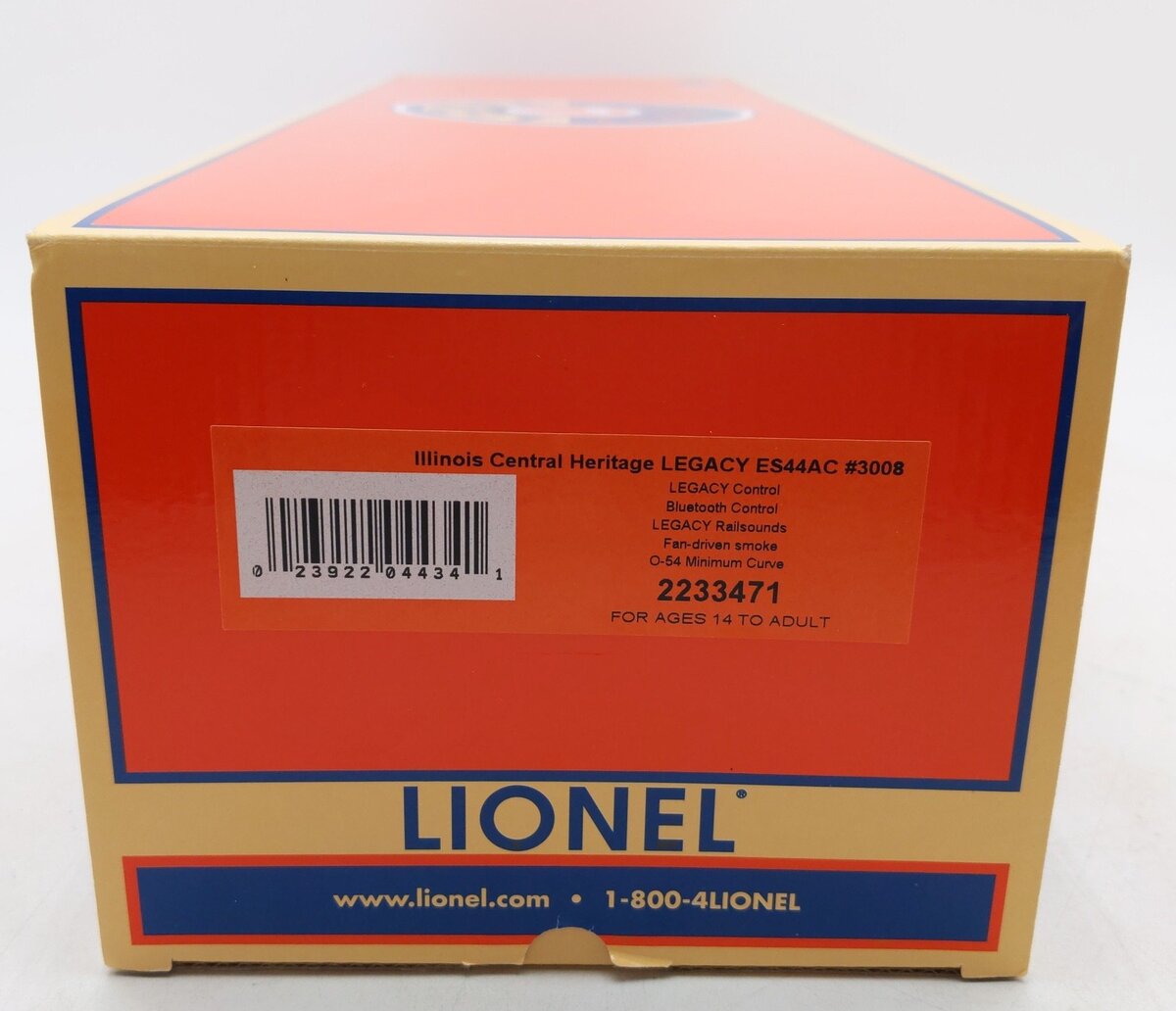 Lionel 2233471 Illinois Central Heritage ES44AC Diesel Engine #3008 w LEGACY LN/Box