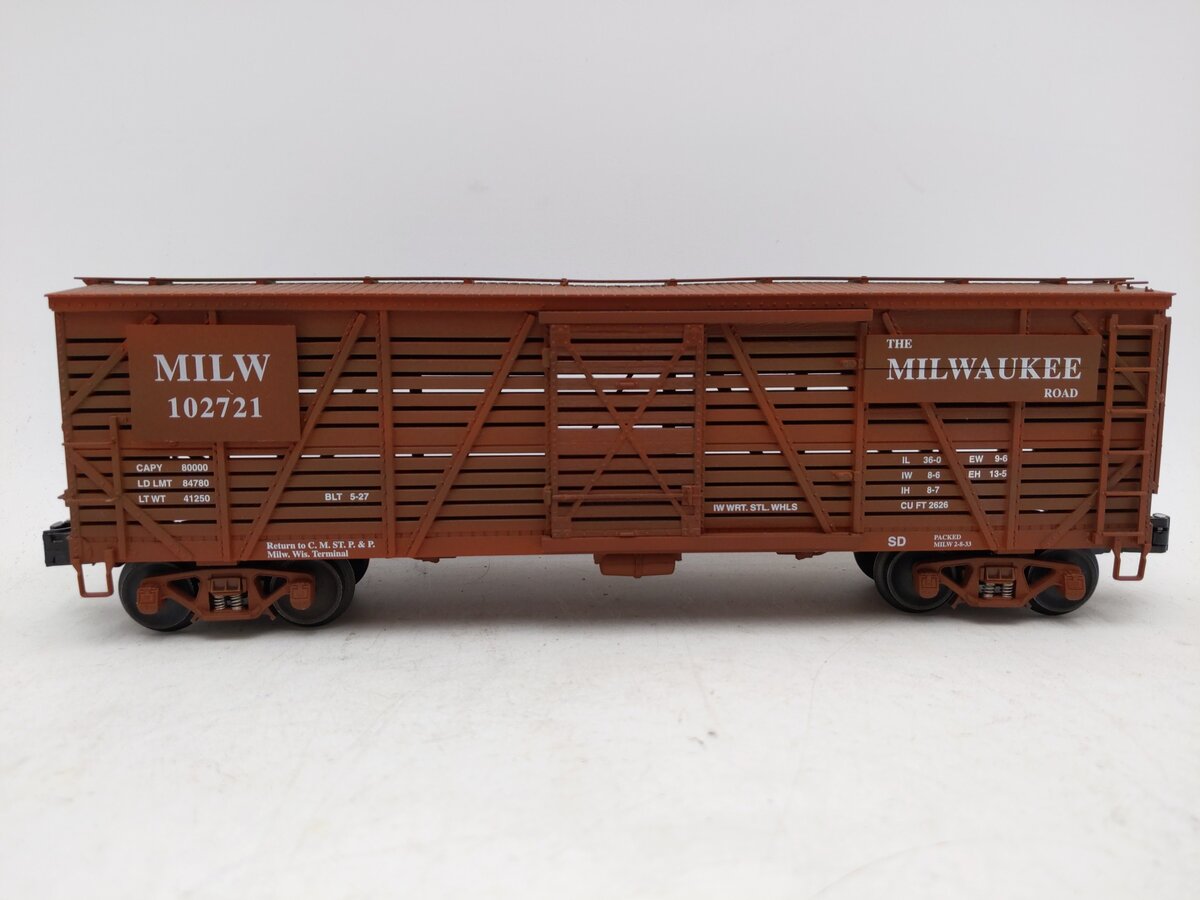 Lionel 6-52458 O Gauge Milwaukee Road Stock Car #102721 EX/Box