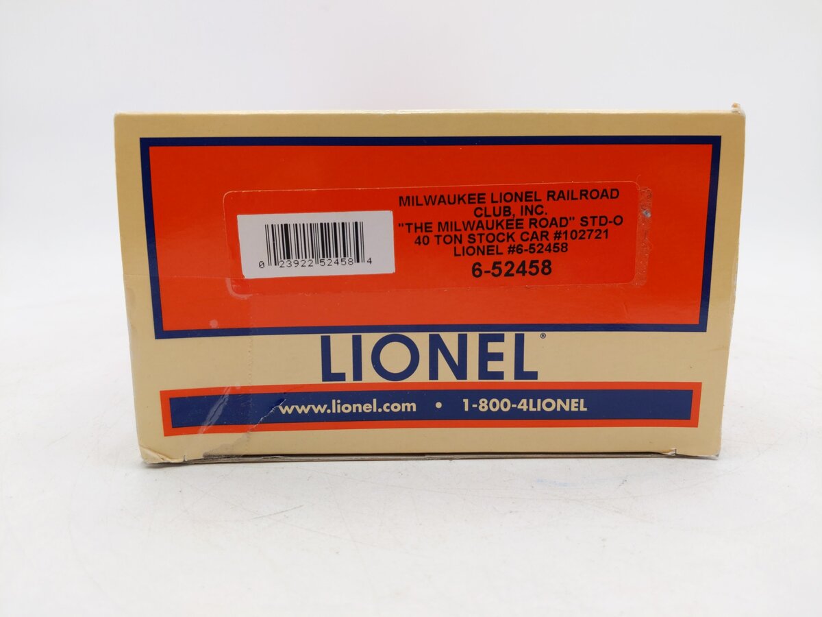 Lionel 6-52458 O Gauge Milwaukee Road Stock Car #102721 EX/Box