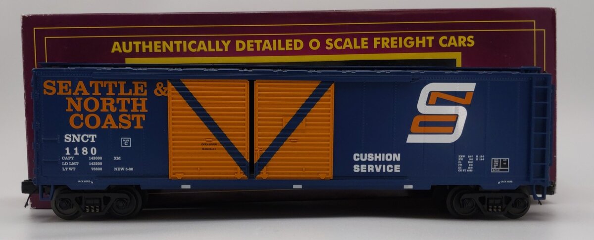 MTH 20-93284 O Gauge Seattle & North Coast Doube Door 50' Box Car #1180 EX/Box