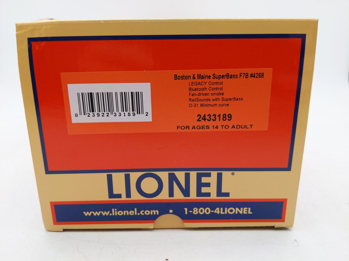 Lionel 2433189 Boston & Maine SuperBass F7B #4268 EX/Box