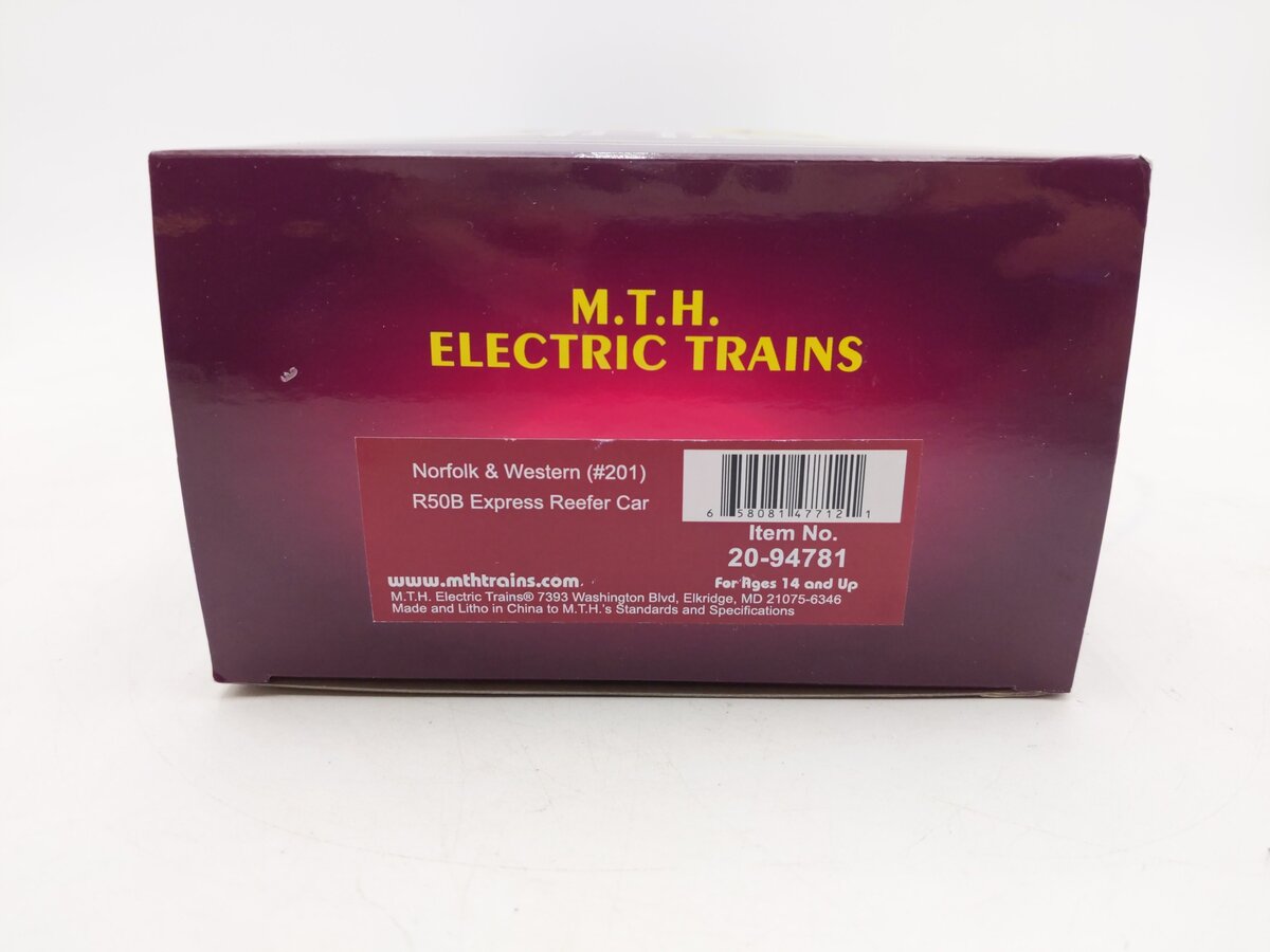 MTH 20-94781 O Norfolk & Western R50B Express Reefer Car #201 EX/Box