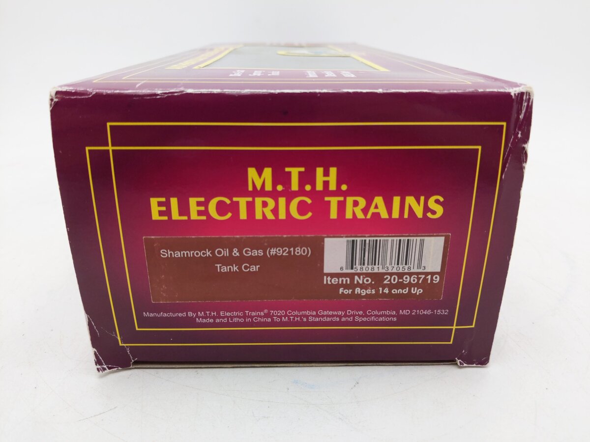 MTH 20-96719 O Gauge Shamrock Oil & Gas Tank Car #92180 EX/Box