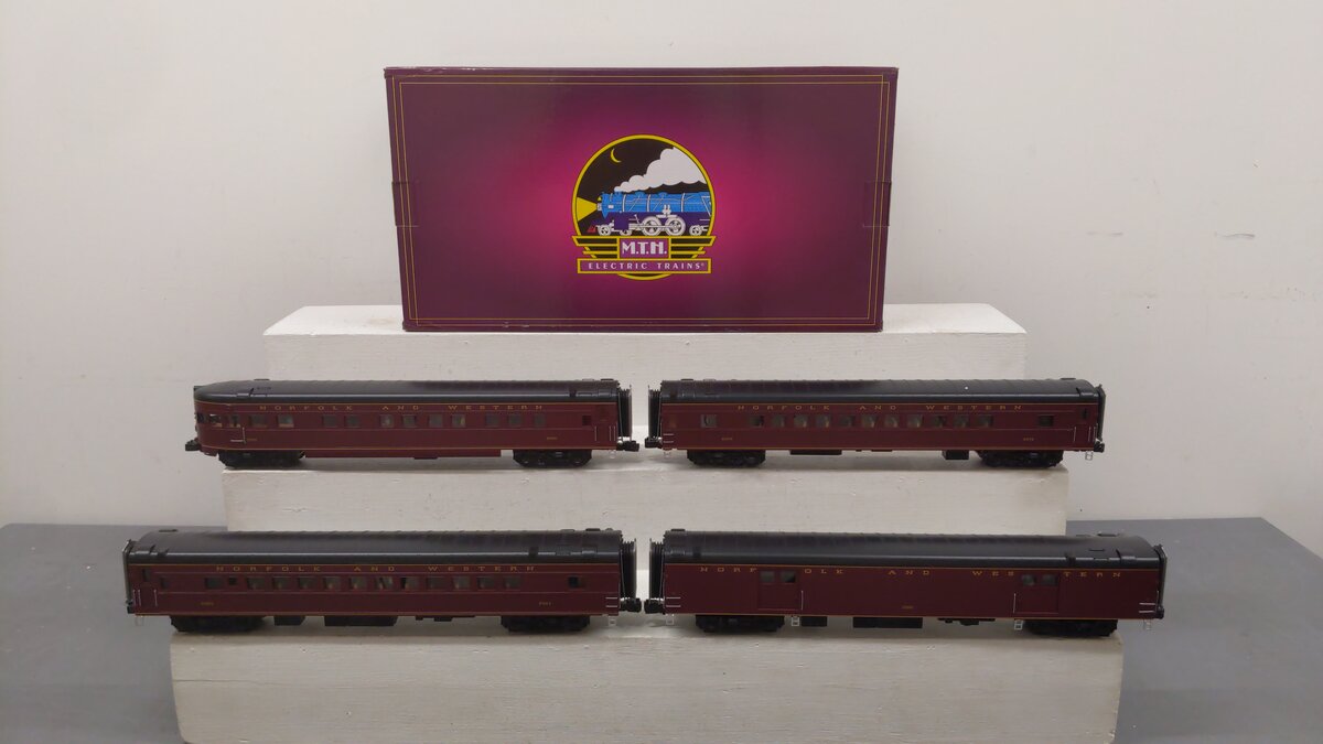 MTH 20-64263 O Norfolk & Western 70' Streamlined Passenger Set (4) EX/Box