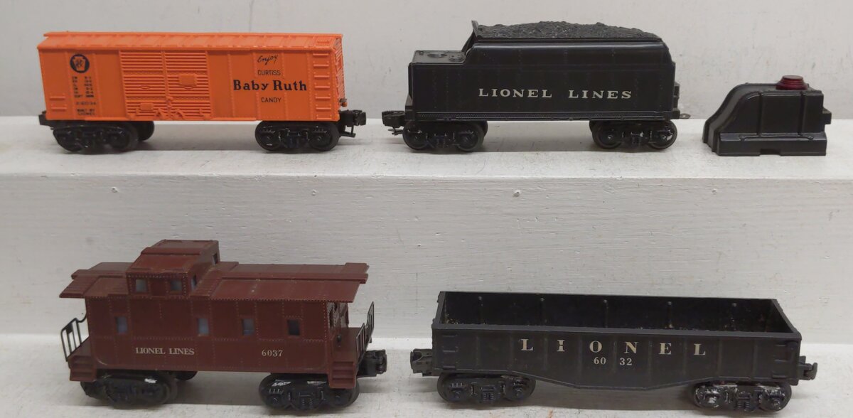 Lionel O Vintage Cars Tender & Marx Bumper: 6032, 6037, 6066T, 6034, 0605 [5] VG/Box