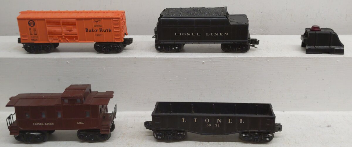 Lionel O Vintage Cars Tender & Marx Bumper: 6032, 6037, 6066T, 6034, 0605 [5] VG/Box