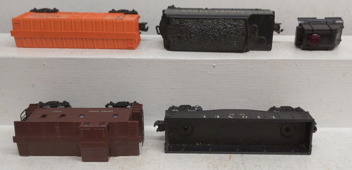 Lionel O Vintage Cars Tender & Marx Bumper: 6032, 6037, 6066T, 6034, 0605 [5] VG/Box