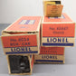 Lionel O Vintage Cars Tender & Marx Bumper: 6032, 6037, 6066T, 6034, 0605 [5] VG/Box