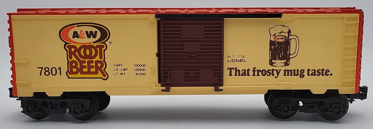 Lionel 6-7801 O Gauge A&W Root Beer Boxcar VG/Box