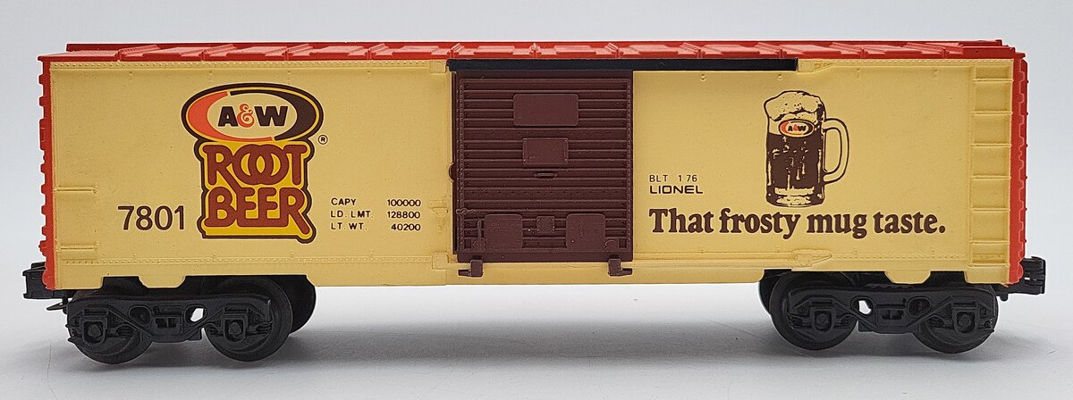 Lionel 6-7801 O Gauge A&W Root Beer Boxcar VG/Box