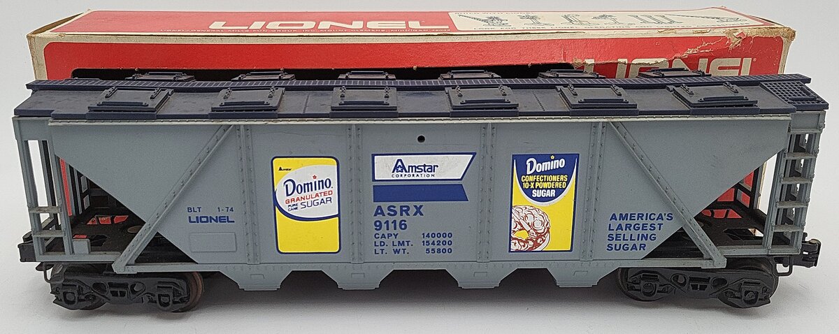 Lionel 6-9116 O Gauge Domino Sugar 4-Bay Hopper #9116 VG/Box