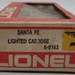 Lionel 6-9163 O Gauge AT&SF N5C Lighted Porthole Caboose EX/Box