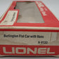 Lionel 6-9133 O Gauge Burlington Northern Flatcar #9133 with Trailers EX/Box