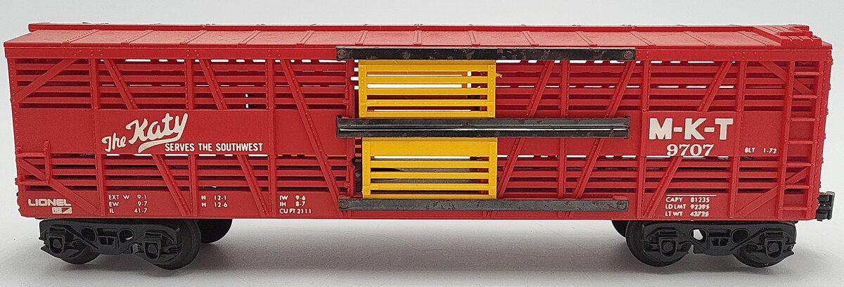 Lionel 6-9707 O Gauge Missouri, Kansas and Texas Cattle Car VG/Box