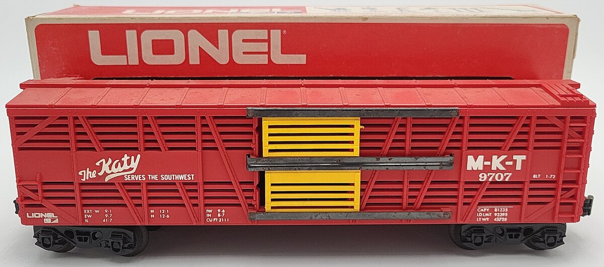 Lionel 6-9707 O Gauge Missouri, Kansas and Texas Cattle Car VG/Box