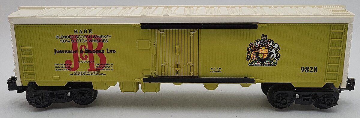 Lionel 6-9828 O Gauge Justerini and Brooks Scotch Billboard Reefer Car LN/Box